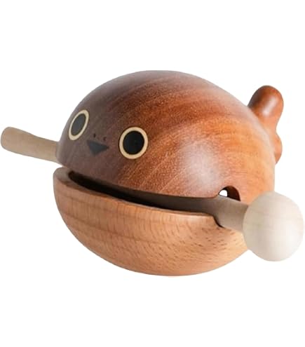 Amazon｜Hyack 木魚 仏具 バチ セット ミニ 楽器 かわいい 木製